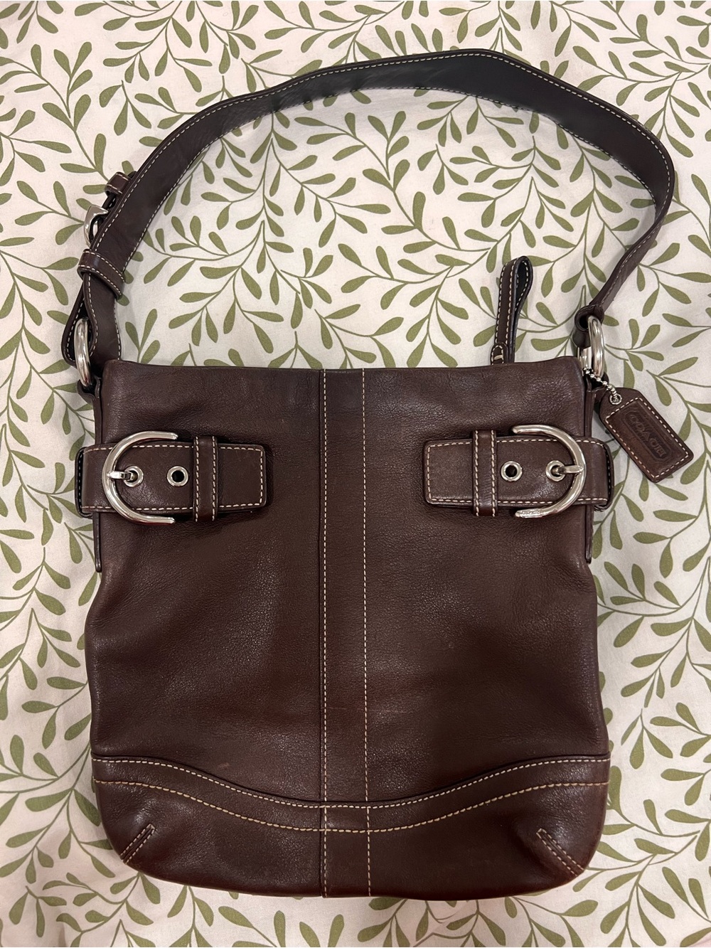 Coach Brown Leather Soho Shoulder Bag with Silver Hardware #1453